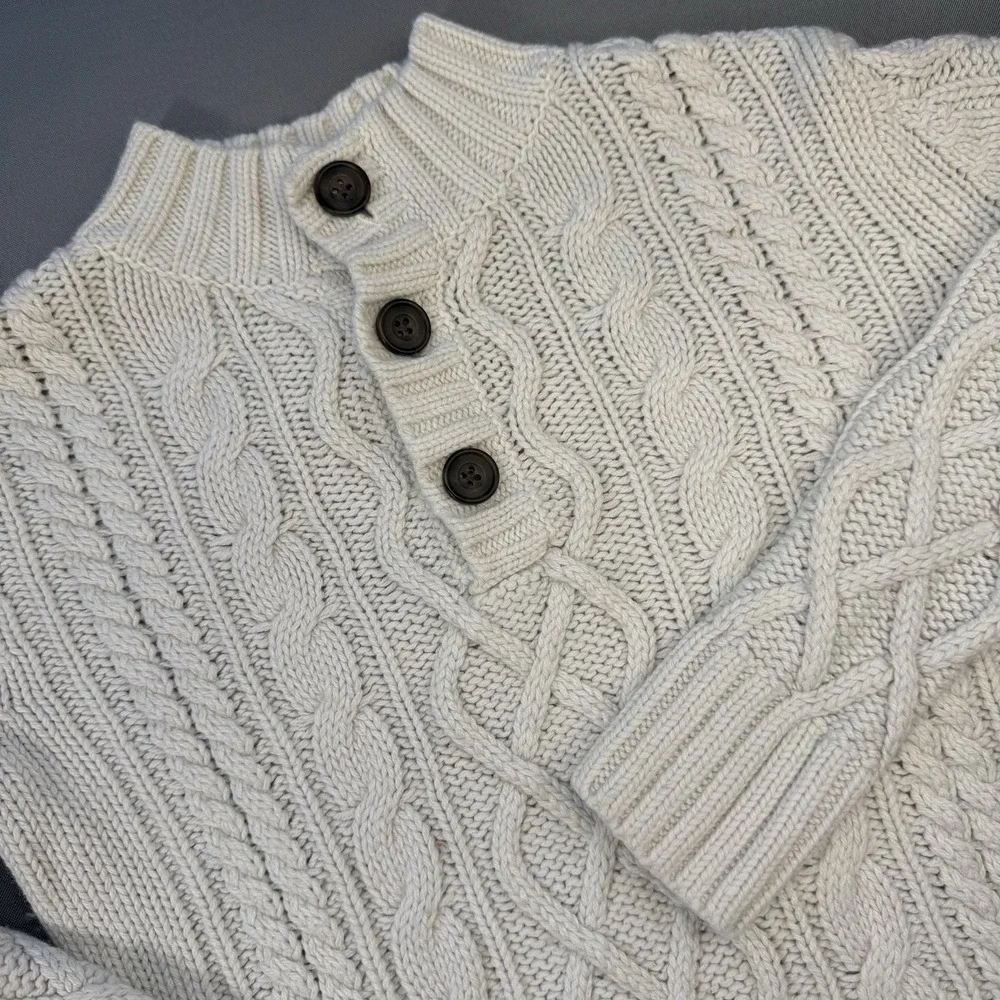 Gap Kids Boy Or Girl's‎ Ivory Cable Knit Cotton Cardigan Sweater, Sz. 14-16